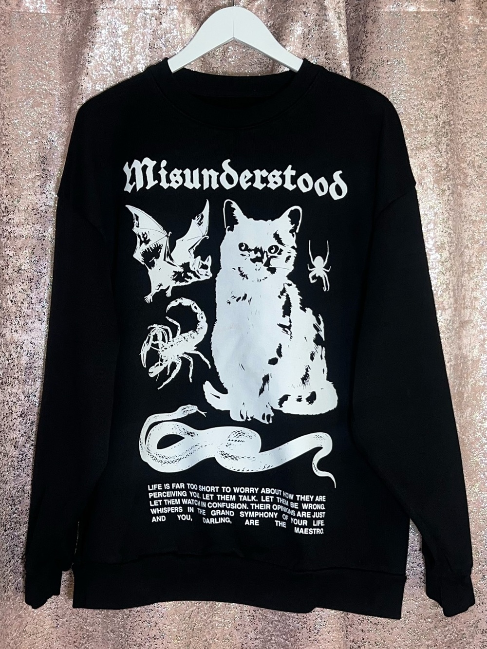 Dressed in LALA Black Simply Misunderstood Oversized Pullover - Picture 2 of 5